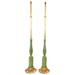 Pair of gilt and marble torches