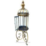 Single large gilt lantern on stand