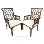 Pair Chippendale style armchairs