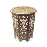 Mother of pearl, inlaid Middle Eastern table