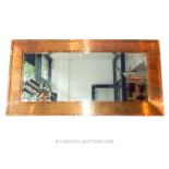 Large contemporary copper framed mirror