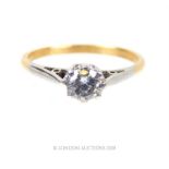 A yellow gold, diamond solitaire ring (0.30 carats approx)