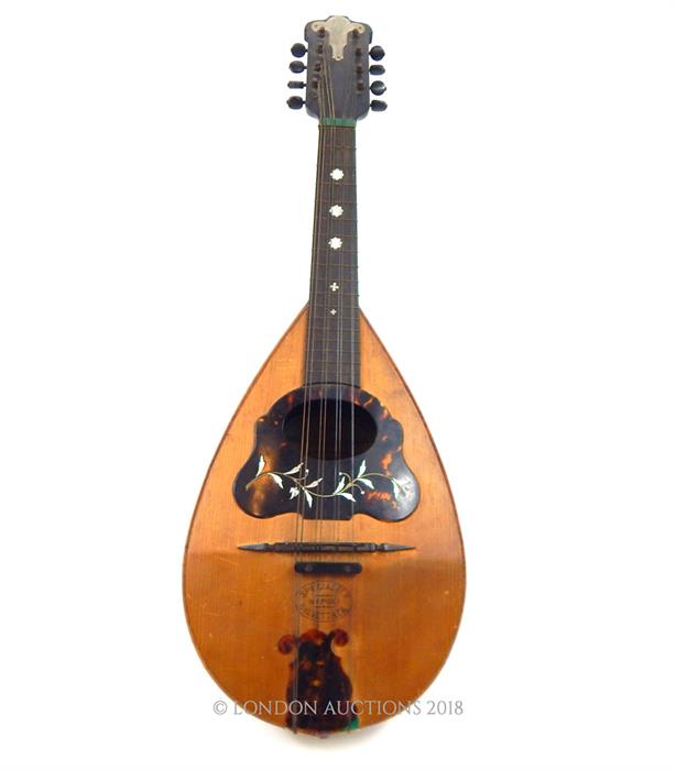 A 19th century, cased, mandolin in walnut and box-wood - Image 2 of 4