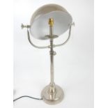 An Art Deco style chromed student's desk lamp