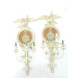 A pair of Empire style wall sconces