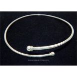 A substantial, sterling silver torc necklace