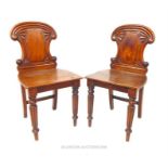 A pair mahogany hall chairs