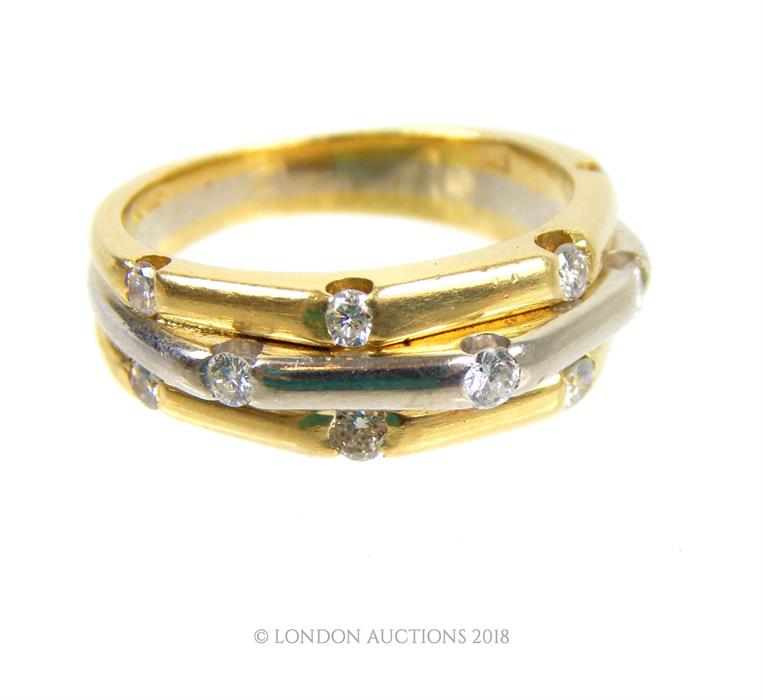 An 18 ct yellow and white gold and diamond ring - Image 3 of 3
