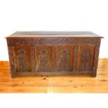 Large antique oak coffer