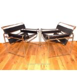 A pair of circa 1960's Wassily style Bauhaus chairs