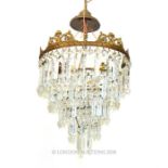 A gilt metal chandelier