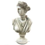Classical style stone bust of Diana