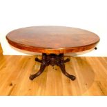 Victorian burr-walnut oval dining table