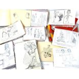 A quantity of Alfred Slade sketchbooks & cartoons
