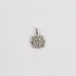 An 18 ct white gold and diamond cluster pendant (0.50 carats total)