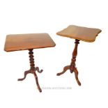 Two tilt top occasional tables