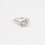 An 18 ct white gold and diamond solitaire ring (1.32 carats)