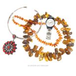 Silver and amber jewellery collection