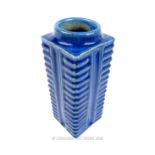 Chinese porcelain Cong vase, blue crackle glaze
