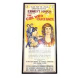 'The Girl Who Never Came Back', Large vintage movie poster