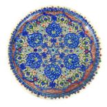 A late 19th century, hand-painted, Iznik plate