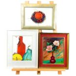 A collection of three still life paintings