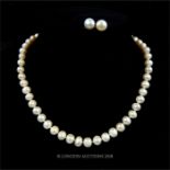 South Seas pearl necklace with matching earrings