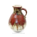 A large, stoneware ewer by studio potter Barbara Cass Arden