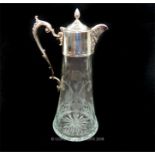 A modern silver mounted claret jug