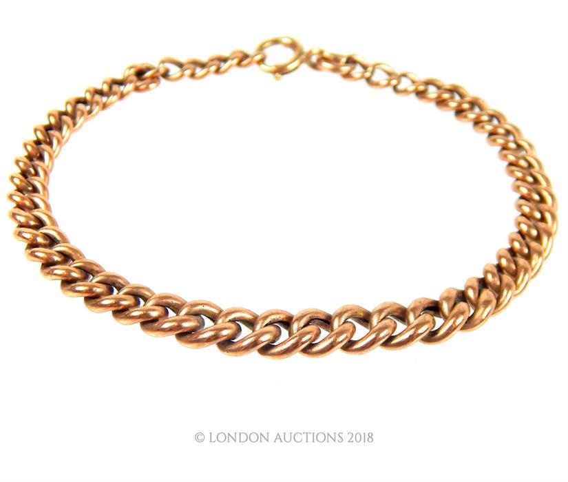 9 ct rose gold, Victorian, graduated-link bracelet.