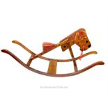 Early 20th century mahogany and stained pine rocking horse