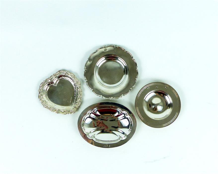 Four, solid silver pin dishes - Image 6 of 6