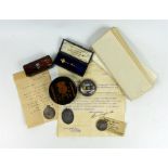 Masonic Jewellery and objects with documents.