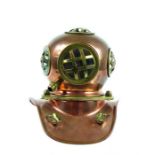 A Copper and Brass Model of a Divers Helmet