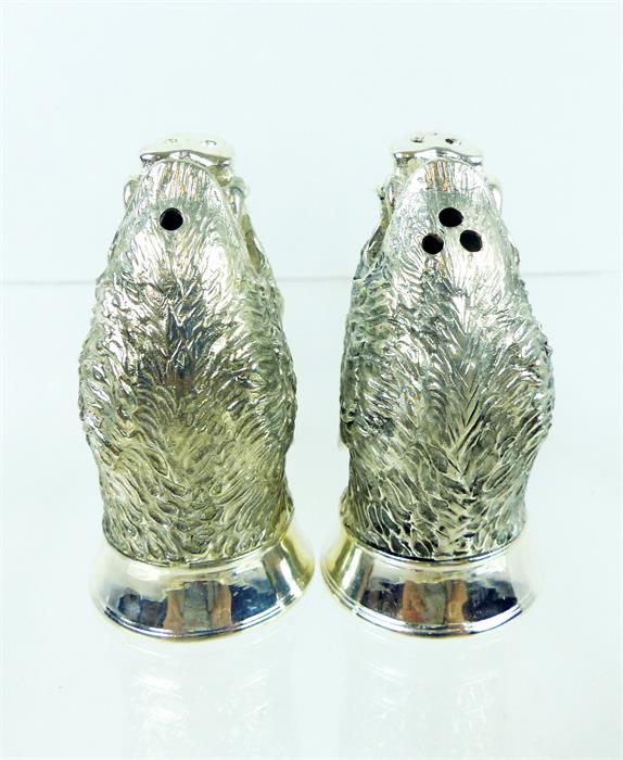 A pair of Continental (800) silver condiments in the form of boar's heads - Image 2 of 5