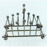 A late Victorian silver plated toast rack