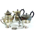 An Elkington Silver Plated teapot. Garrard Plated Tea set and other items.