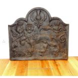 Cast iron fire back