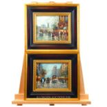 Pair of oil on board Parisian Impressionistic landscape scenes