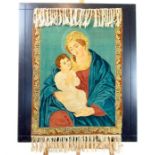 Signed Persian rug, depicting an image of The Madonna and child