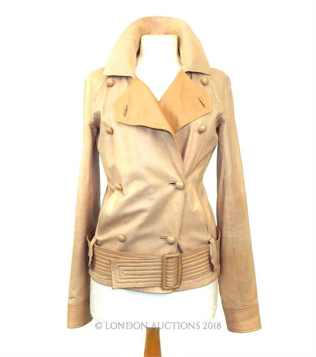 A Yves Saint Laurent, soft pale brown leather, belted jacket - Image 2 of 4