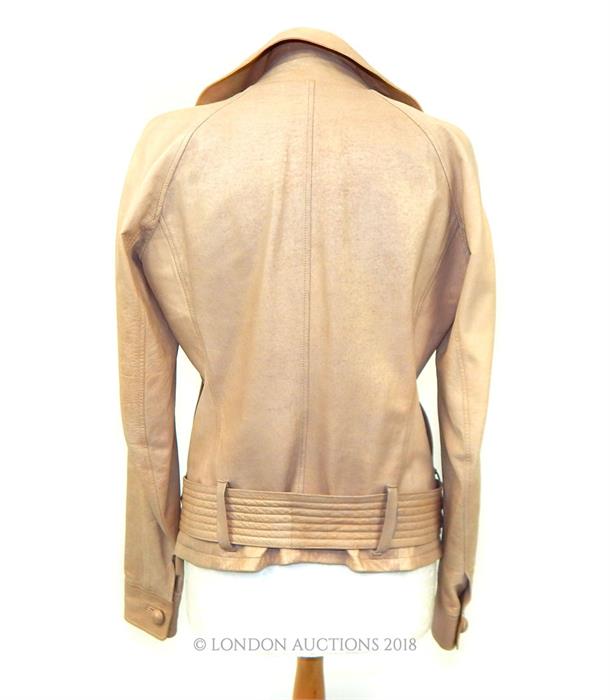 A Yves Saint Laurent, soft pale brown leather, belted jacket - Image 3 of 4