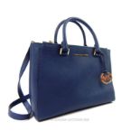 A Michael Kors, navy-blue, leather handbag