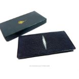 An unused, boxed, shagreen (ray skin) wallet