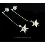 A Pair of Diamond set Star Earrings.