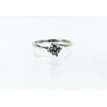 An 18 ct white gold diamond solitaire ring with EDR certificate