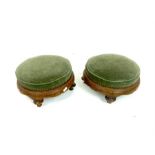 A pair of late Victorian walnut footstools