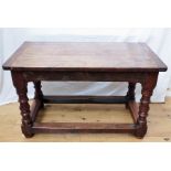 An oak, Jacobean-style, refectory table