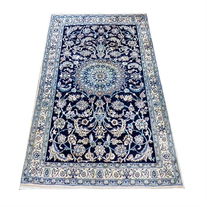 A Fine Central Persian Part Silk Nain Rug.