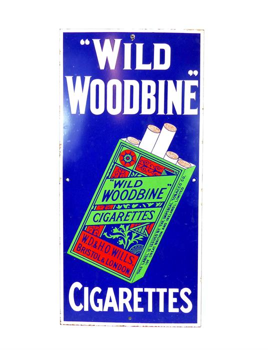 An authentic 'Wild Woodbine Cigarettes' enamelled, advertising sign (Circa 1930)